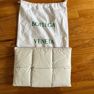 Bottega Veneta paper calf padded maxi intrecciato clutch